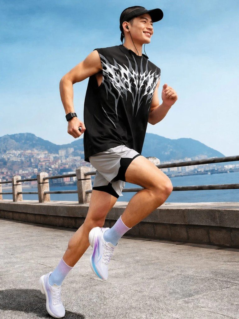 Athlete in custom gym tank and shorts — Gymwear by Zypora Activewear