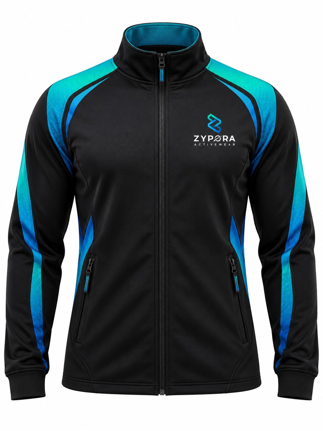 Training Jacket — Black / Teal Gradient by Zypora Activewear