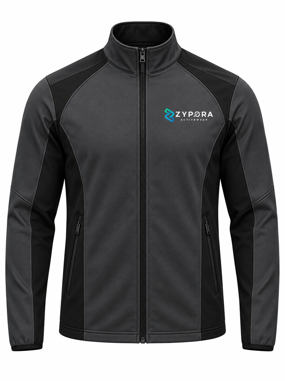 Training Jacket — Charcoal / Black Panel - Zypora Activewear Custom Manufacturing
