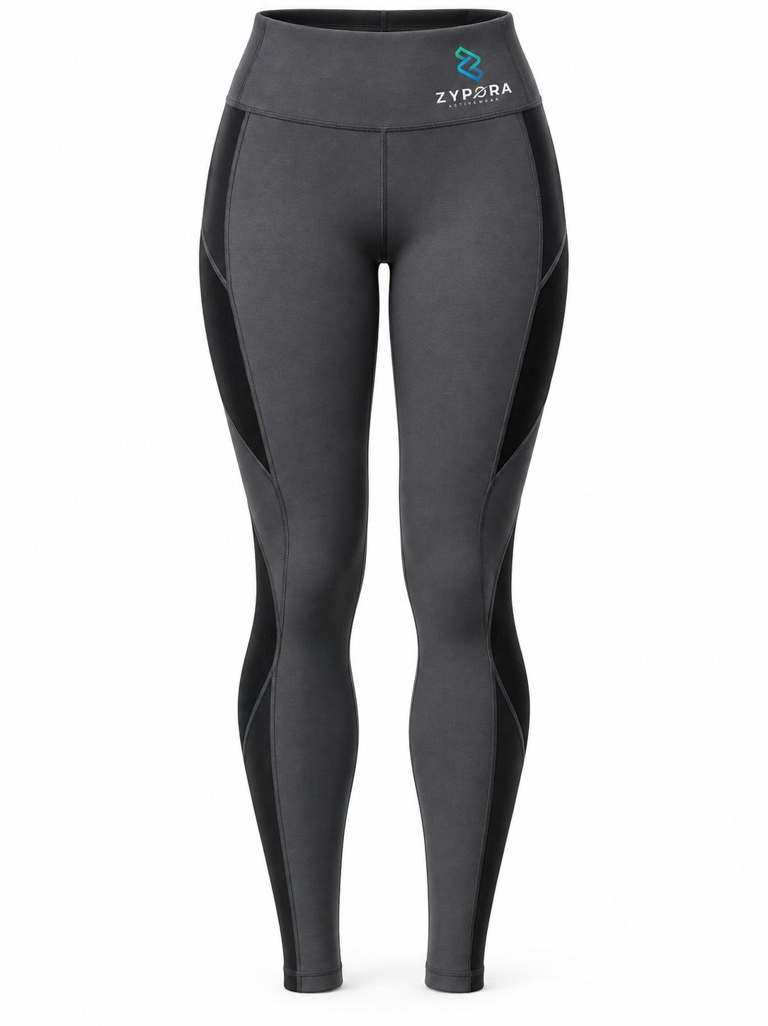 Leggings / Tights — Charcoal / Black - Zypora Activewear Custom Manufacturing