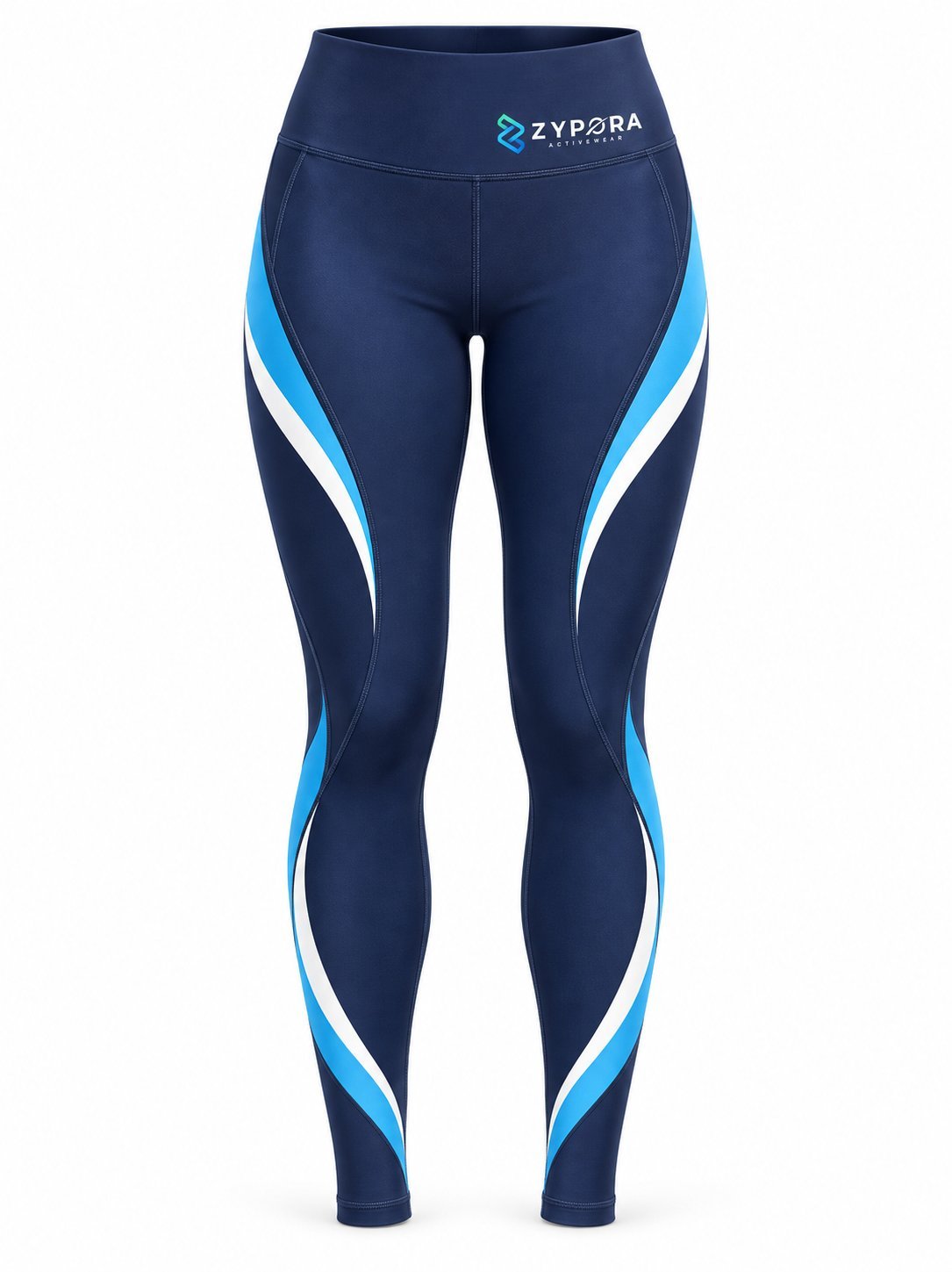 Leggings / Tights — Navy Speed Stripe by Zypora Activewear