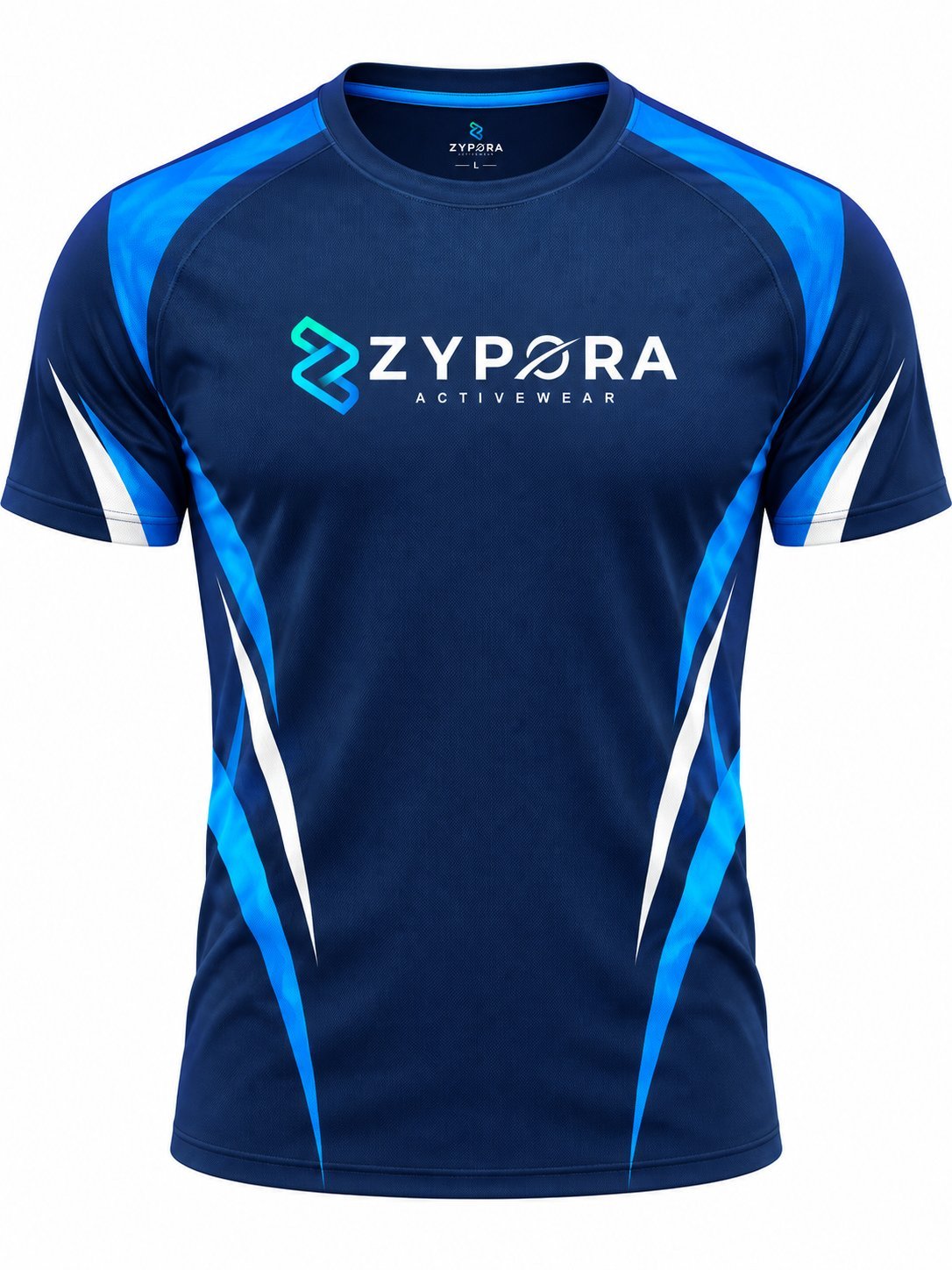 Performance T-Shirt — Navy Speed Stripe - Zypora Activewear Custom Manufacturing