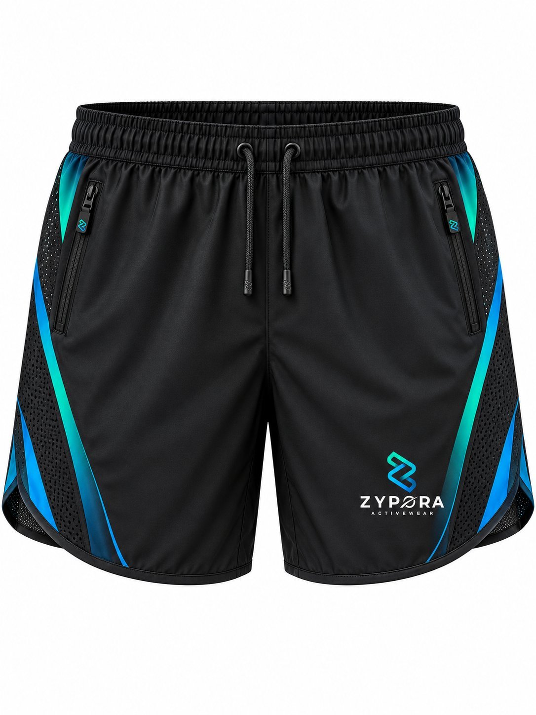 Running Shorts — Black / Teal Gradient by Zypora Activewear