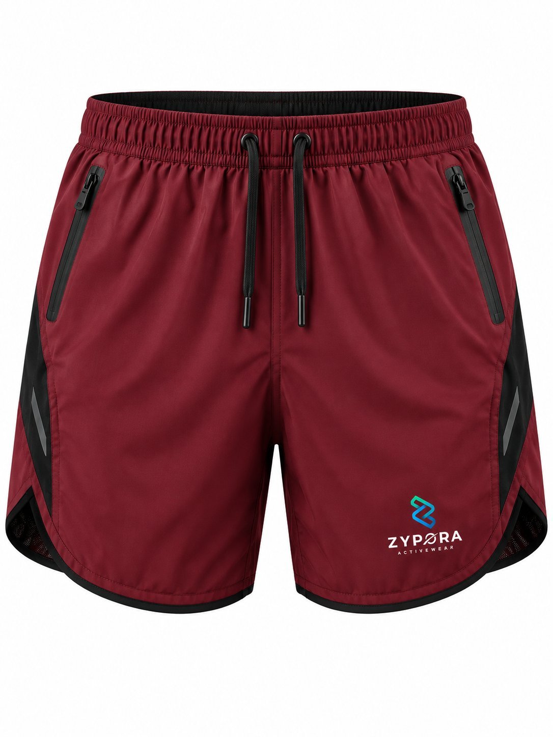 Running Shorts — Burgundy / Black by Zypora Activewear