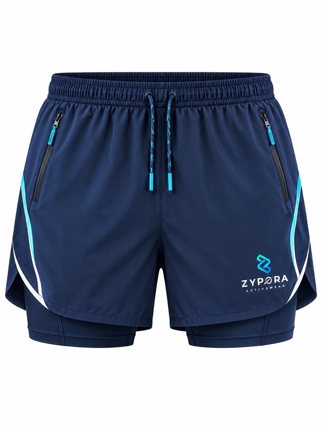Running Shorts — Navy Speed Stripe by Zypora Activewear