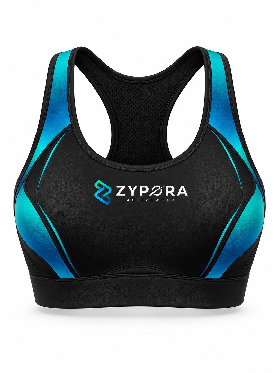 Sports Bra — Black / Teal Gradient by Zypora Activewear