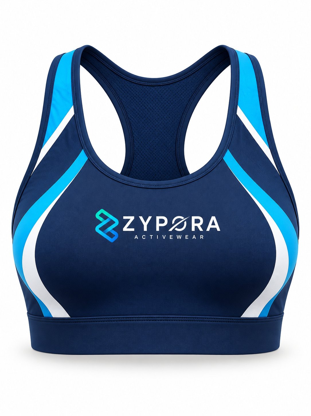Sports Bra — Navy Speed Stripe by Zypora Activewear