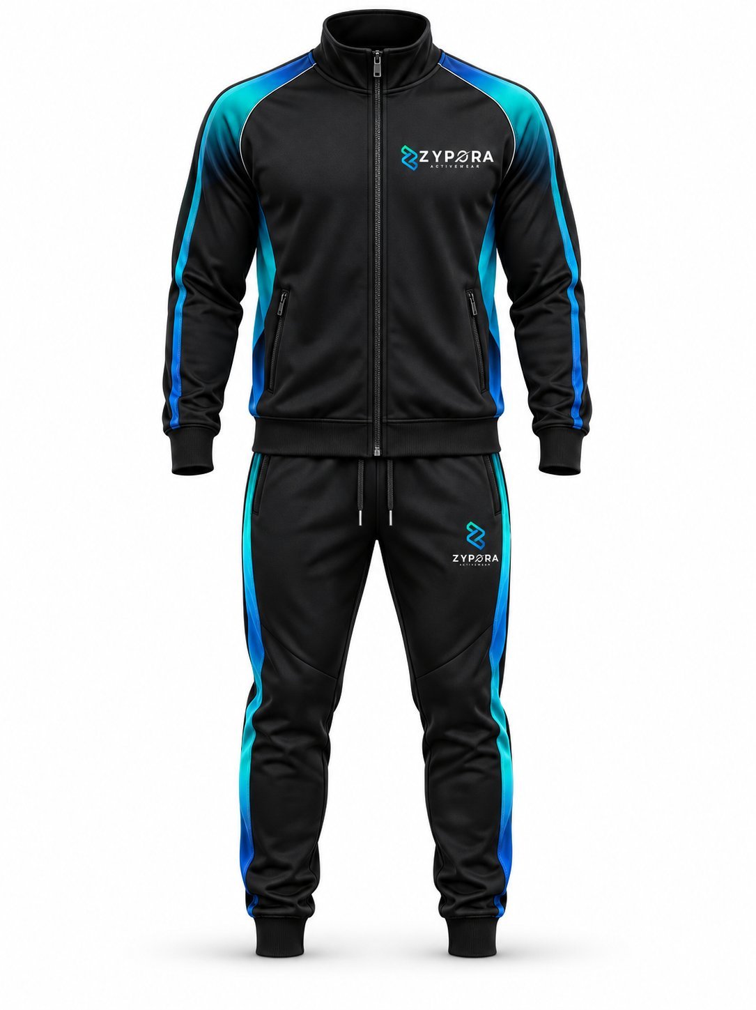 Tracksuit — Black / Teal Gradient by Zypora Activewear