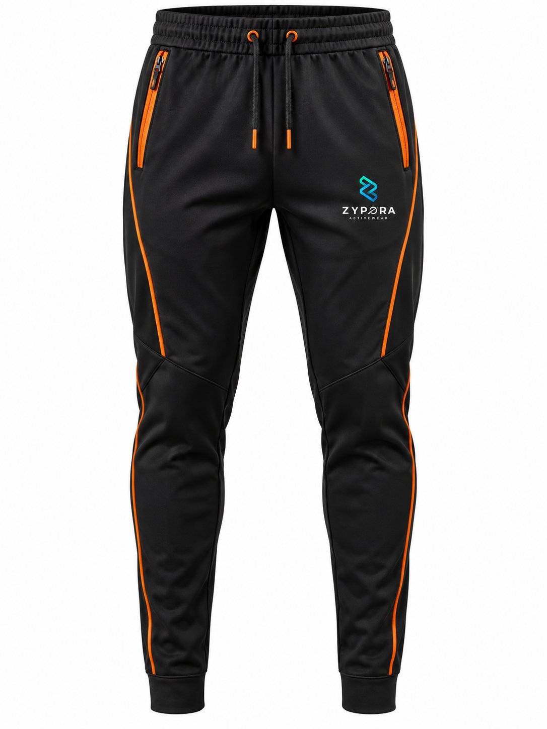 Training Pants — Black / Orange Mesh by Zypora Activewear