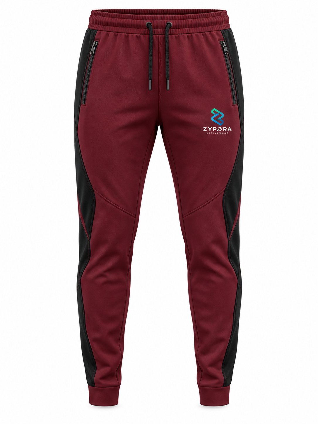 Training Pants — Burgundy / Black by Zypora Activewear