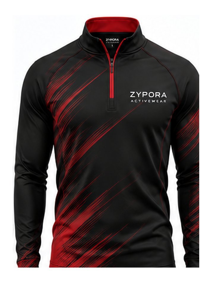 Training Top — Black / Red Streak by Zypora Activewear
