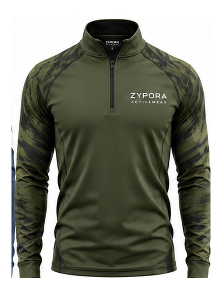 Training Top — Olive Camo Sleeve by Zypora Activewear