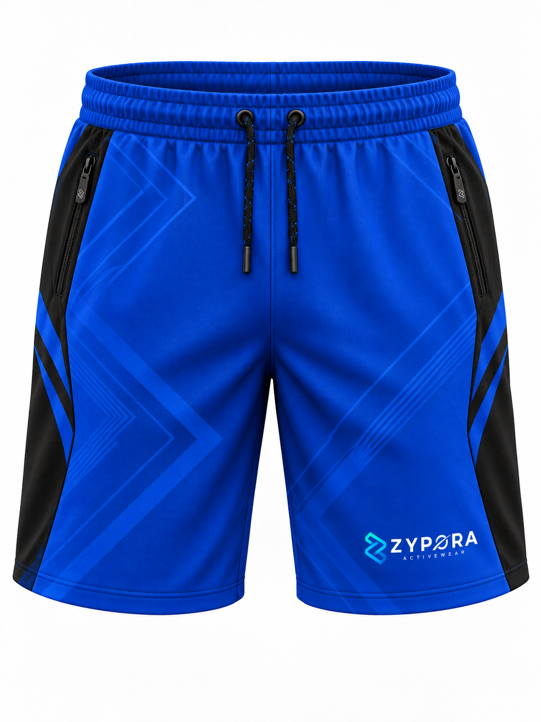 Custom Casual Shorts - Blue Black Performance Panel by Zypora Activewear