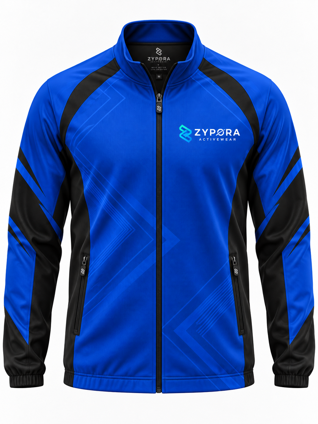 Custom Jackets - Blue Black Performance Panel by Zypora Activewear