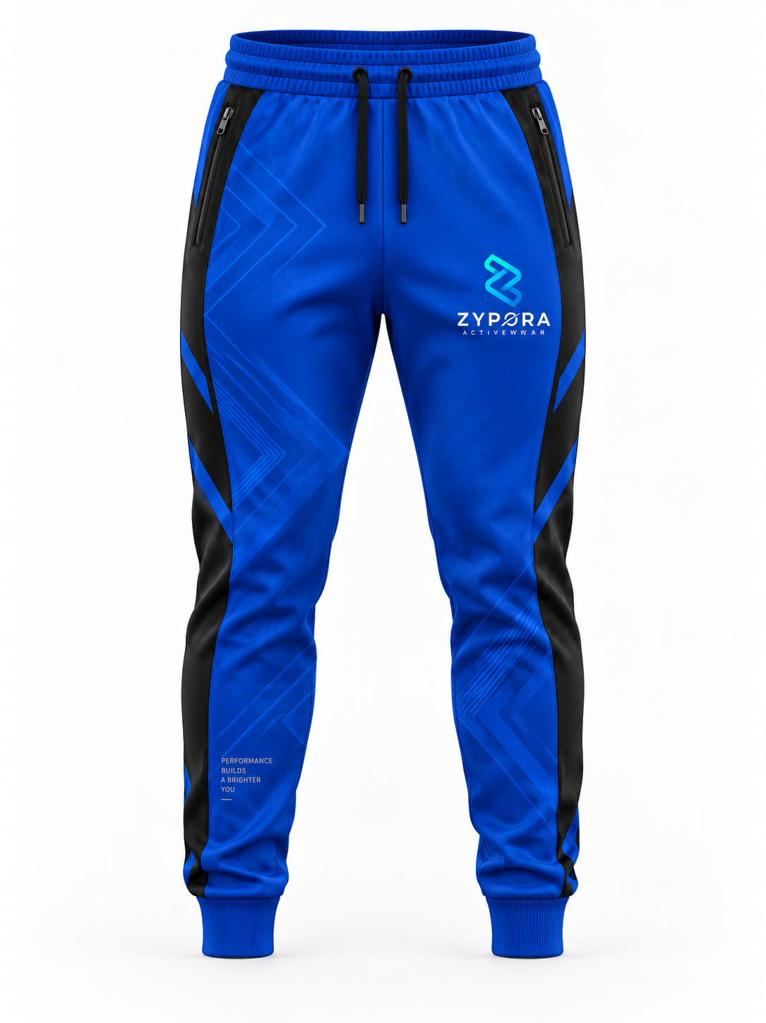 Custom Joggers - Blue Black Performance Panel by Zypora Activewear