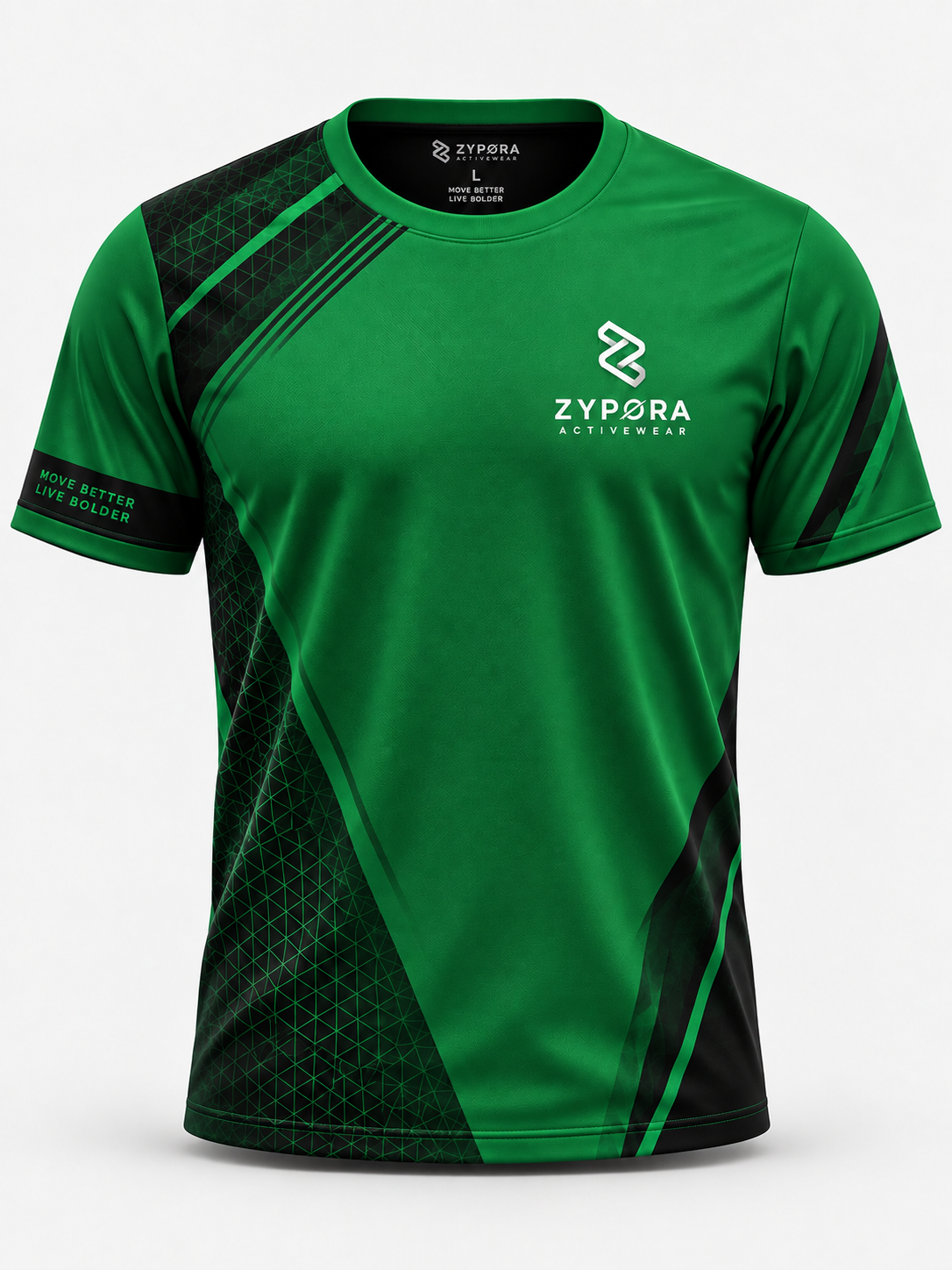 Green and black custom T-Shirts by Zypora Activewear