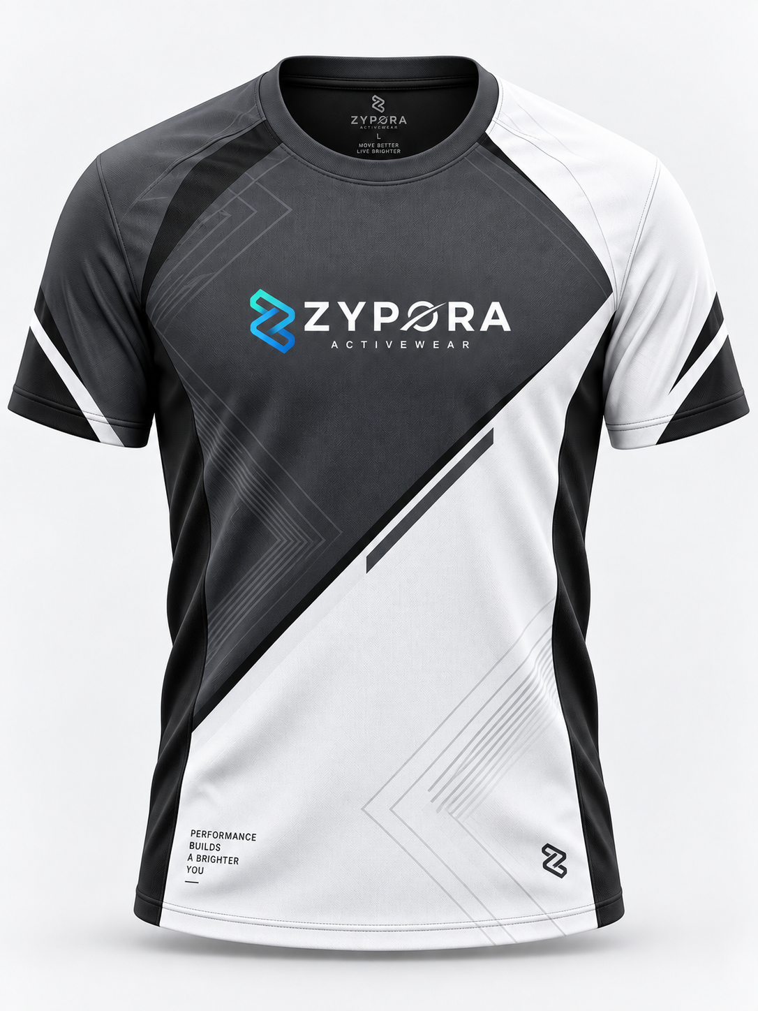 Custom T-Shirts - Slate White Performance Panel by Zypora Activewear