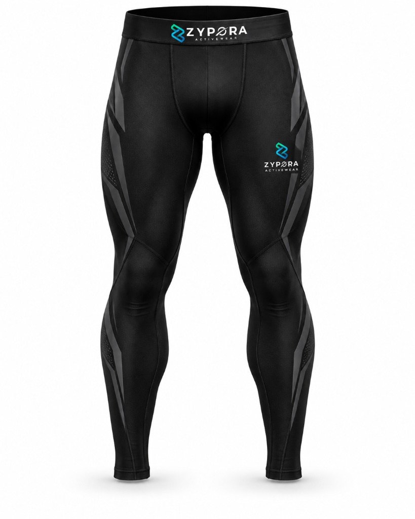 Compression Leggings — Black / Grey Shard - Zypora Activewear Custom Manufacturing
