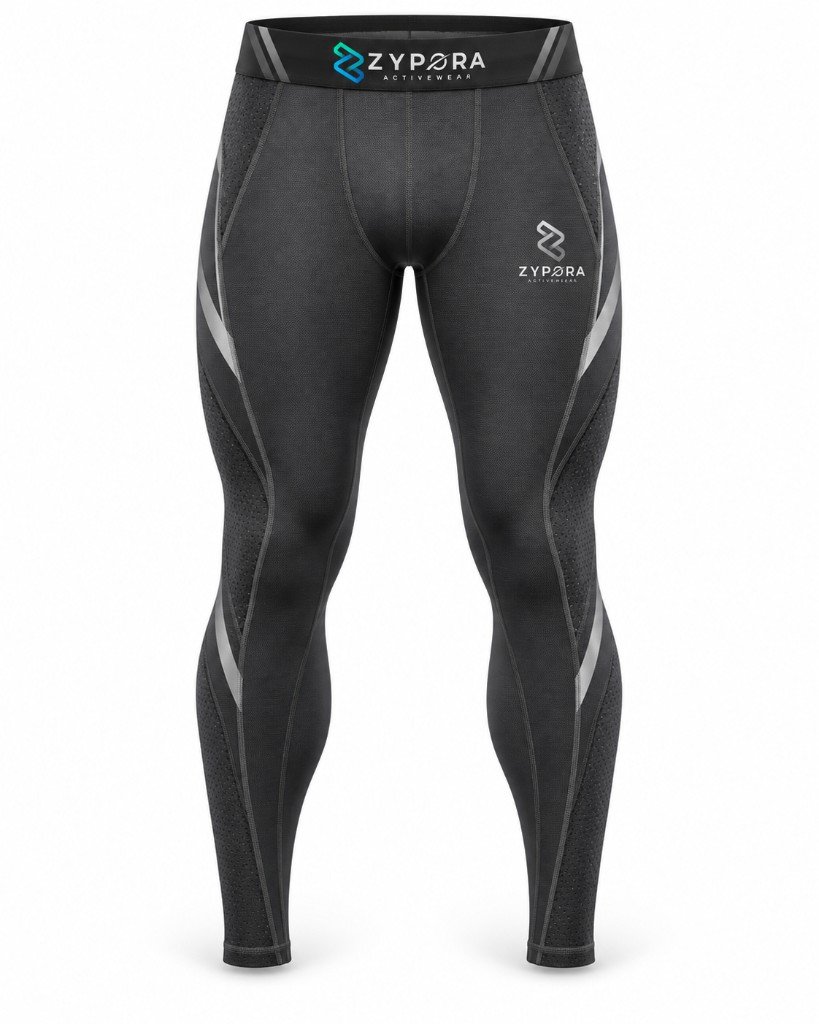 Compression Leggings — Charcoal Reflective by Zypora Activewear
