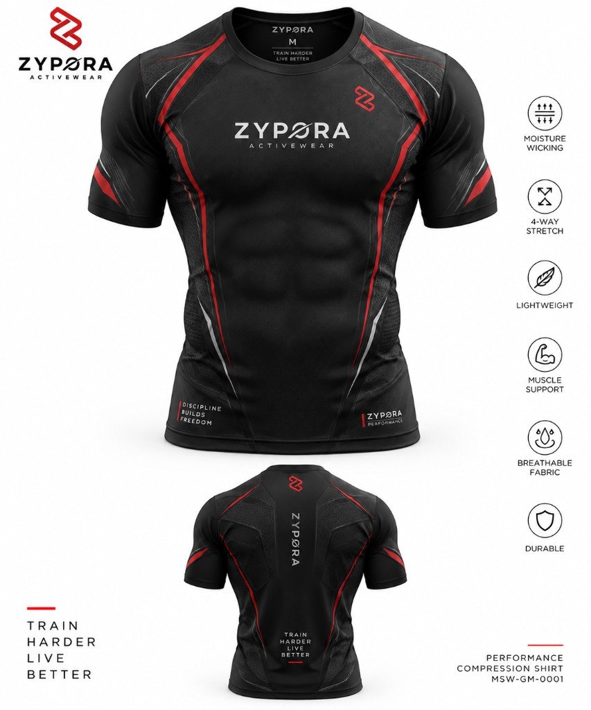 Compression Shirt — Contour Line Pro by Zypora Activewear