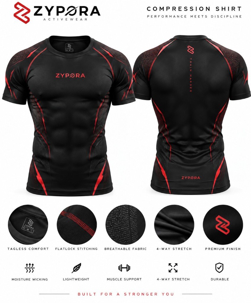 Compression Shirt — Flatlock Performance by Zypora Activewear