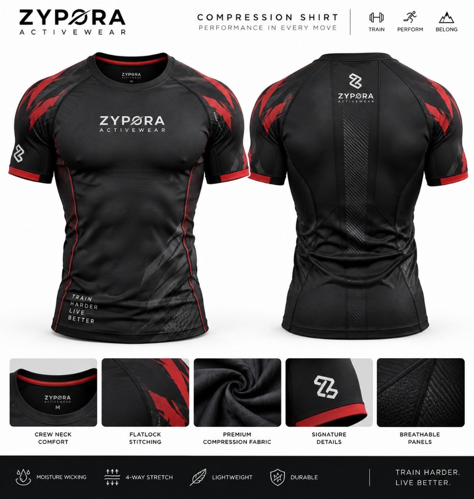 Compression Shirt — Distressed Graphic by Zypora Activewear