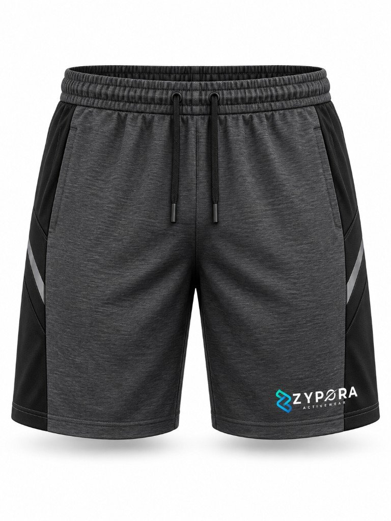 Performance Gym Shorts — Charcoal Reflective by Zypora Activewear