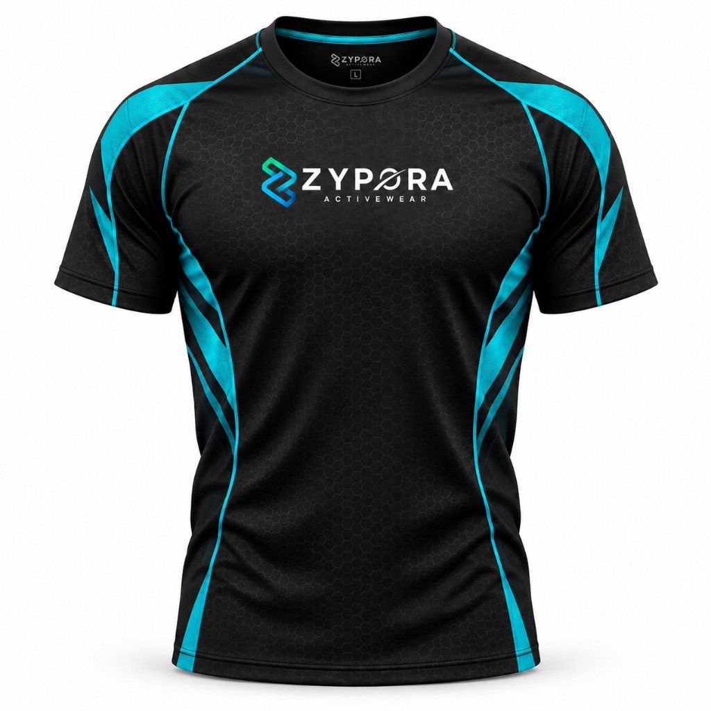 Performance Gym Tee — Black Honeycomb - Zypora Activewear Custom Manufacturing