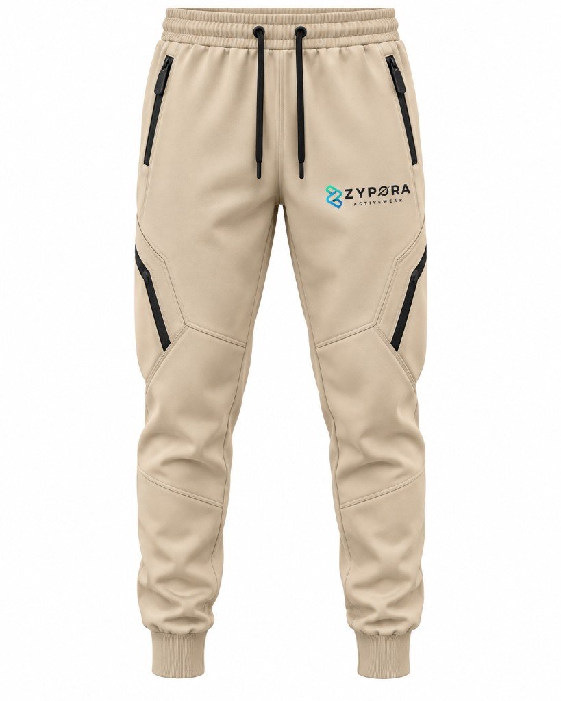 Training Joggers — Beige Tech Cargo by Zypora Activewear