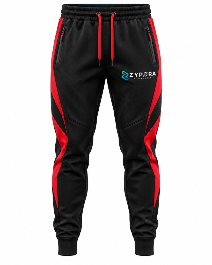 Training Joggers — Black / Red Bolt by Zypora Activewear
