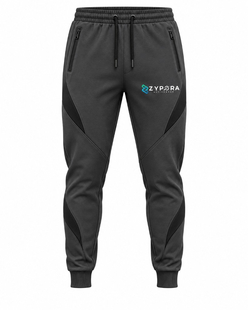 Training Joggers — Charcoal Mesh Panel by Zypora Activewear