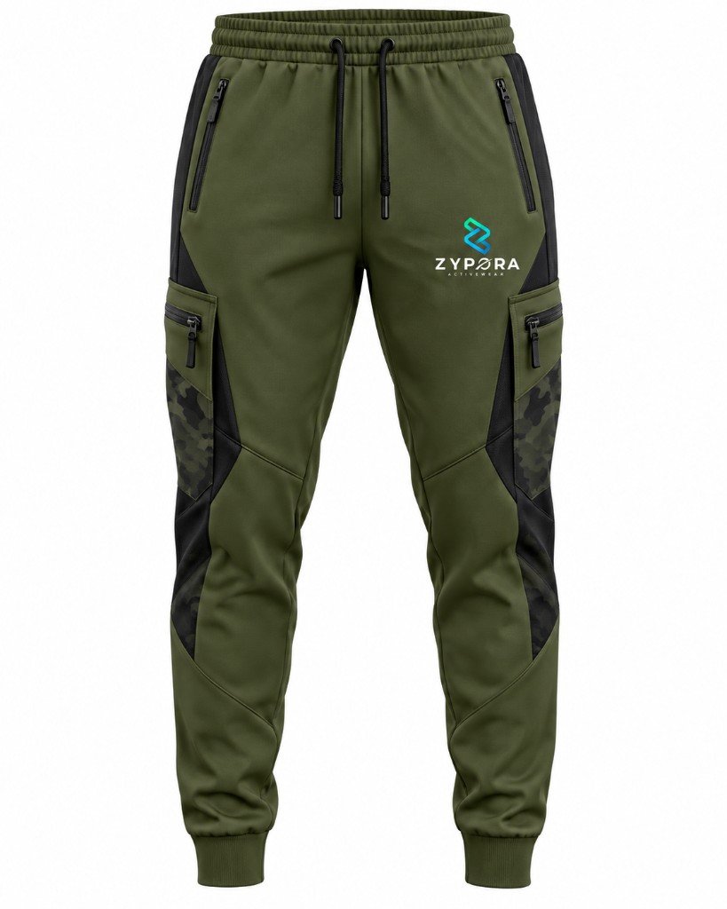 Training Joggers — Olive Cargo Camo - Zypora Activewear Custom Manufacturing