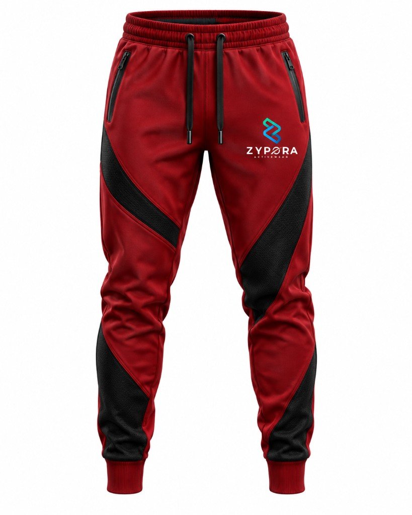 Training Joggers — Red / Black Mesh by Zypora Activewear