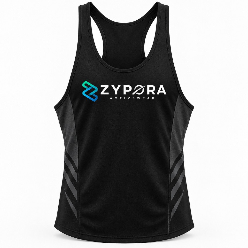 Performance Stringer — Black / Grey by Zypora Activewear