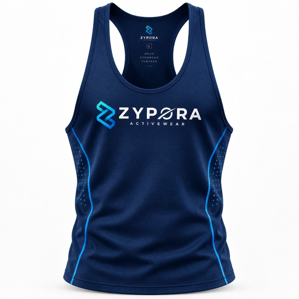 Performance Stringer — Navy Mesh by Zypora Activewear