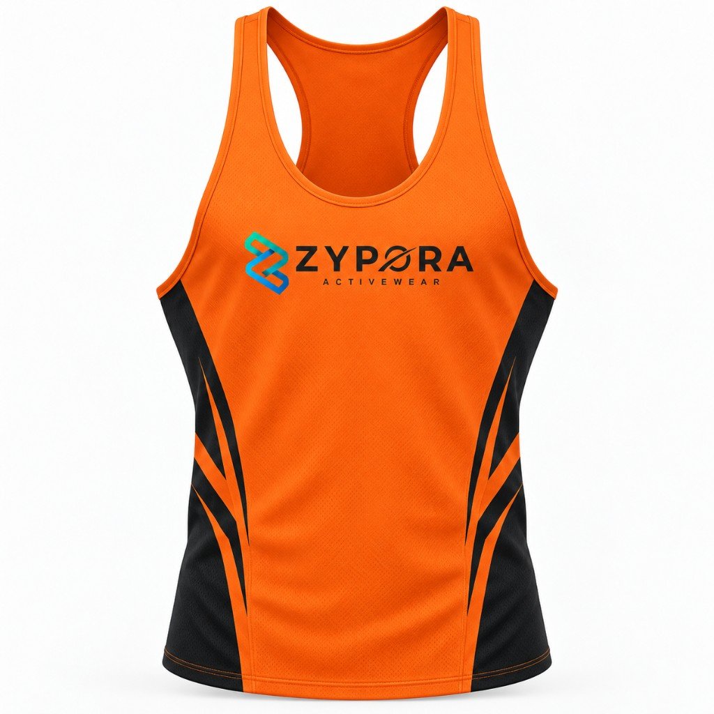 Performance Stringer — Orange / Black by Zypora Activewear
