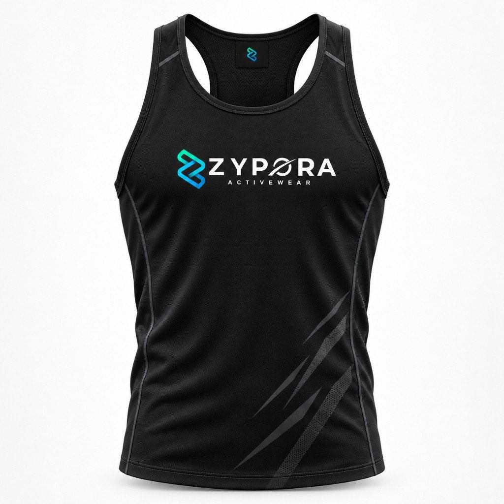Performance Tank — Black Mesh by Zypora Activewear