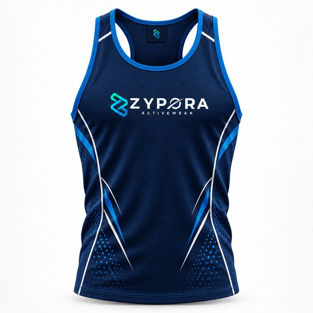 Performance Tank — Navy / Royal by Zypora Activewear