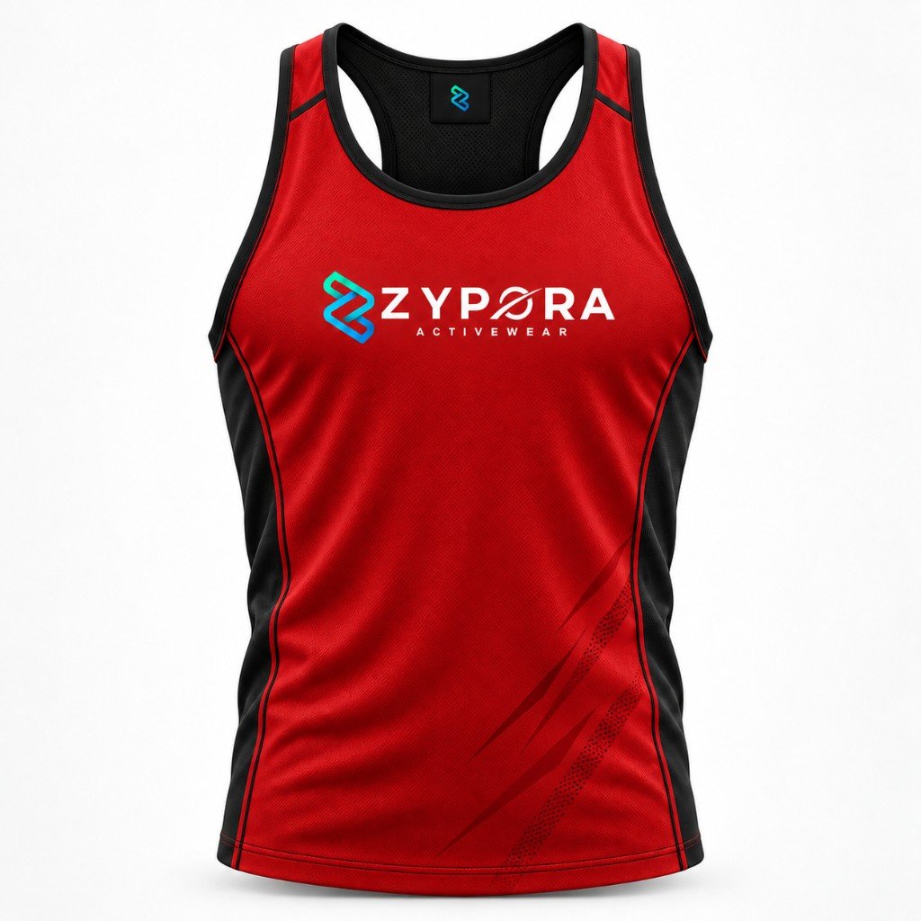 Performance Tank — Red / Black by Zypora Activewear