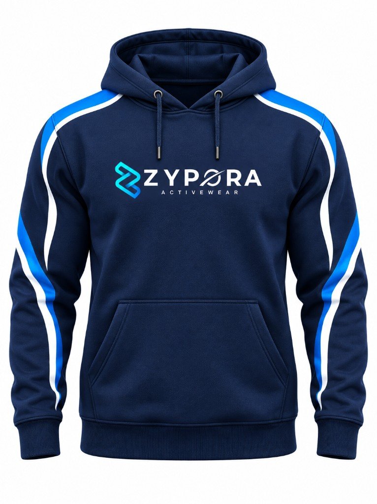 Training Hoodie — Navy Speed Stripe - Zypora Activewear Custom Manufacturing